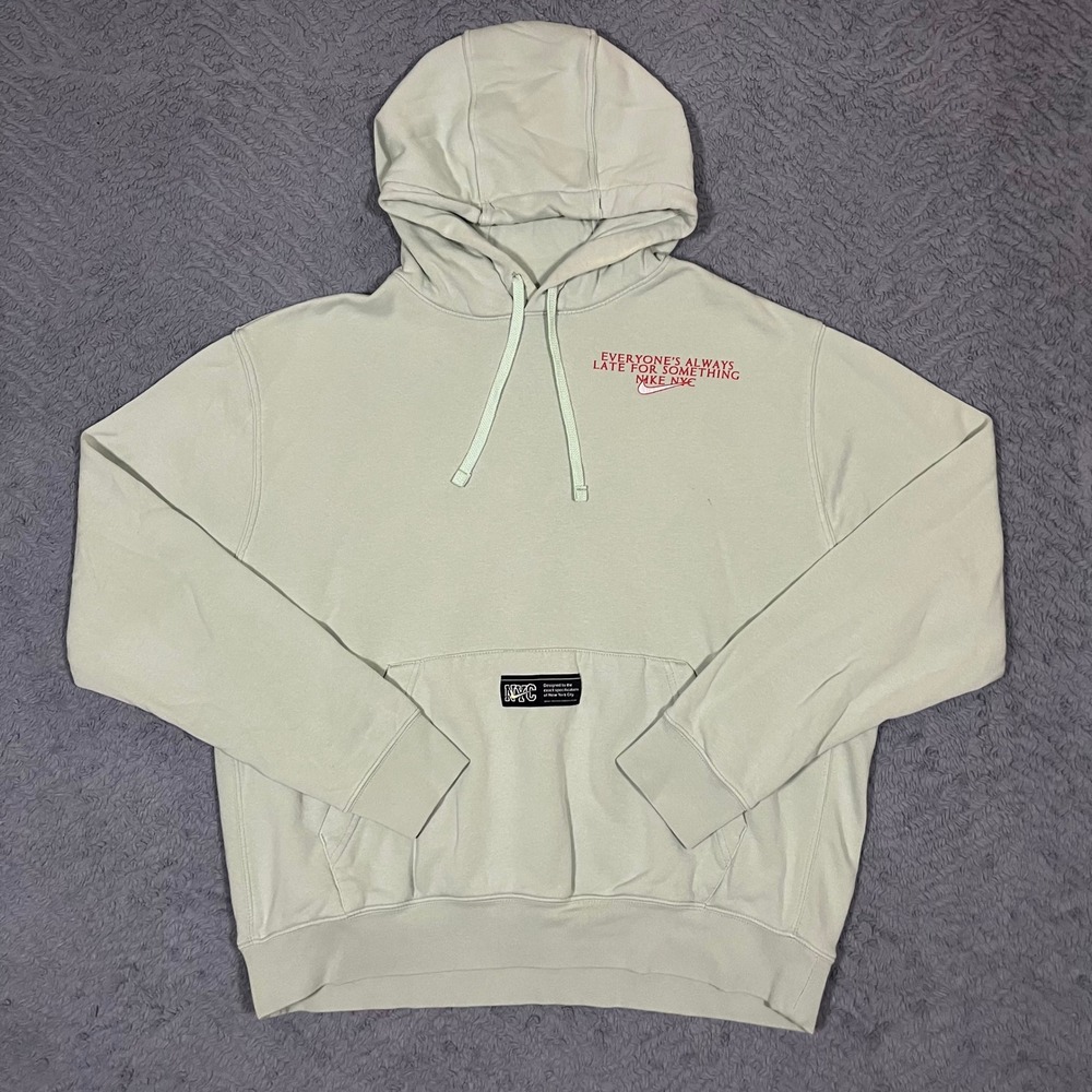 Nike NYC Faster Than A New York Minute Graphic Hoodie Sage Green Mens Large